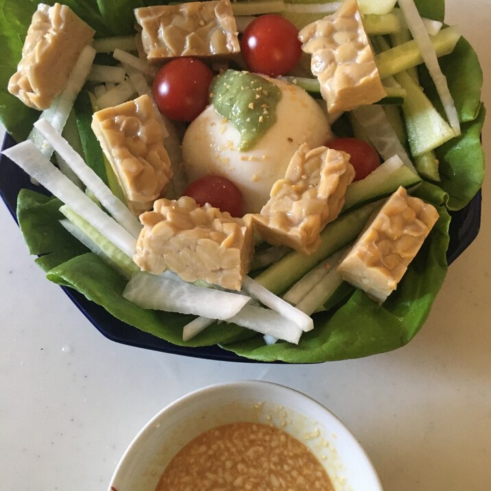 豆腐とテンペのサラダ